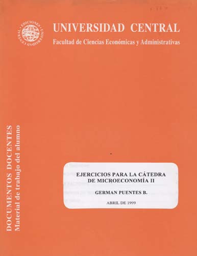 Imagen de la cubierta de Ejercicios para la c&aacute;tedra de microeconom&iacute;a II