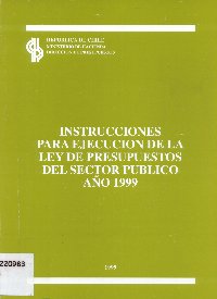 Imagen de la cubierta de Instrucciones para ejecuci&oacute;n de la ley de presupuestos del sector p&uacute;blico a&ntilde;o1999
