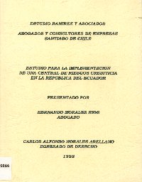 Imagen de la cubierta de Estudio para la implementaci&oacute;n de una central de riesgos crediticia en la Rep&uacute;blica del Ecuador