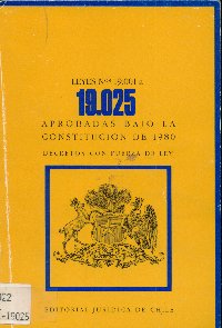 Imagen de la cubierta de Leyes N&ordm; 19.001 a 19.025, aprobadas bajo la constituci&oacute;n de 1980.