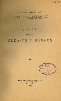 Imagen de la cubierta de Notas sobre cr&eacute;dito y bancos