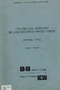 Imagen de la cubierta de Estudio del mercado de los cr&eacute;ditos hipotecarios