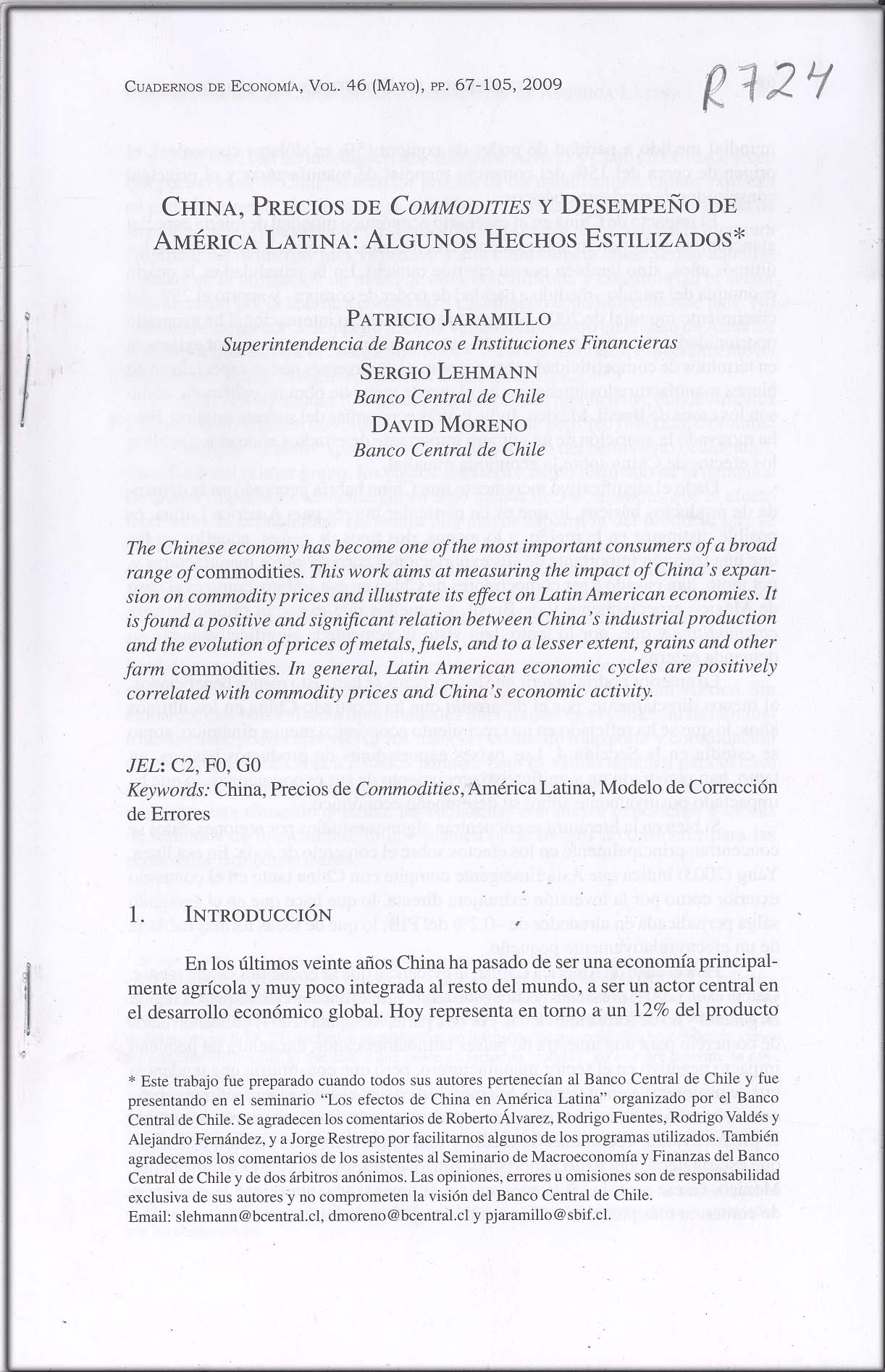 Imagen de la cubierta de China, precios de commodities y desempe&ntilde;o de Am&eacute;rica Latina: algunos hechos estilizados